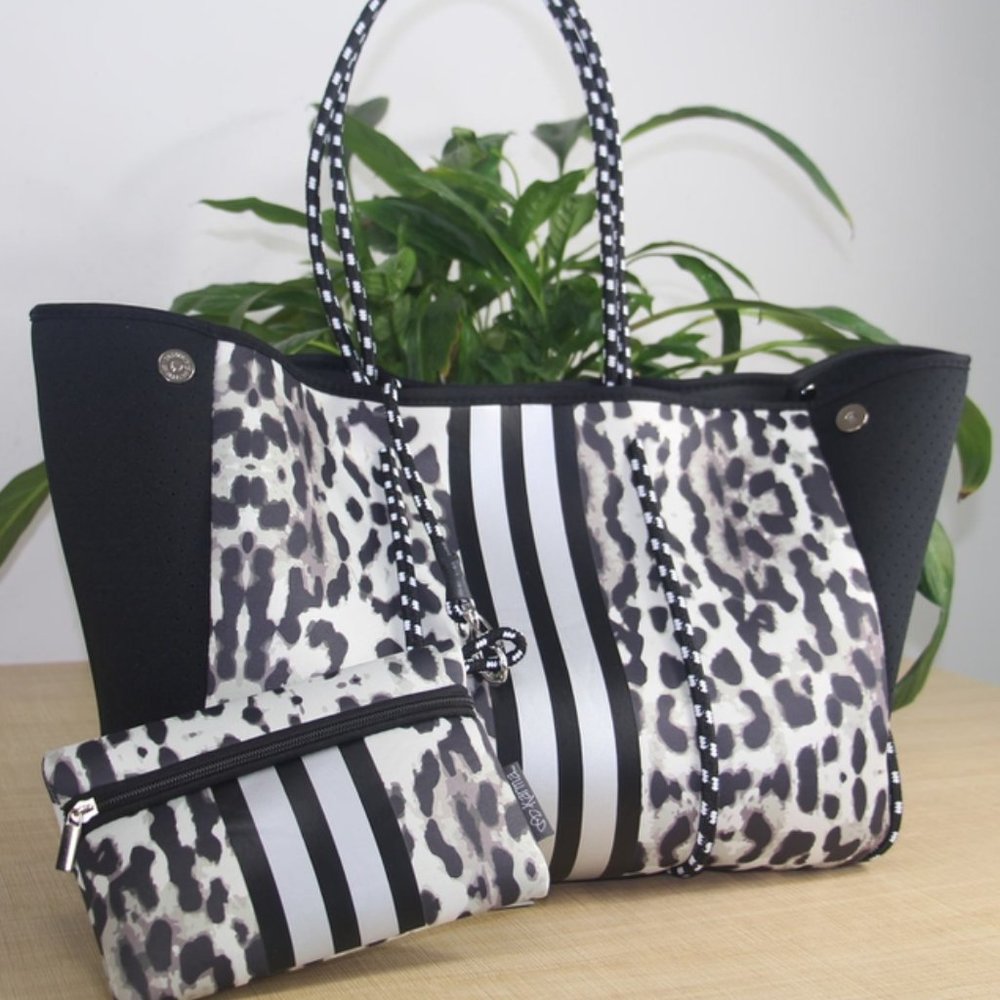 Snow Leopard Neoprene Tote